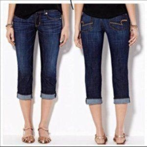 American Eagle Outfitters Dark Blue Cropped Jeans